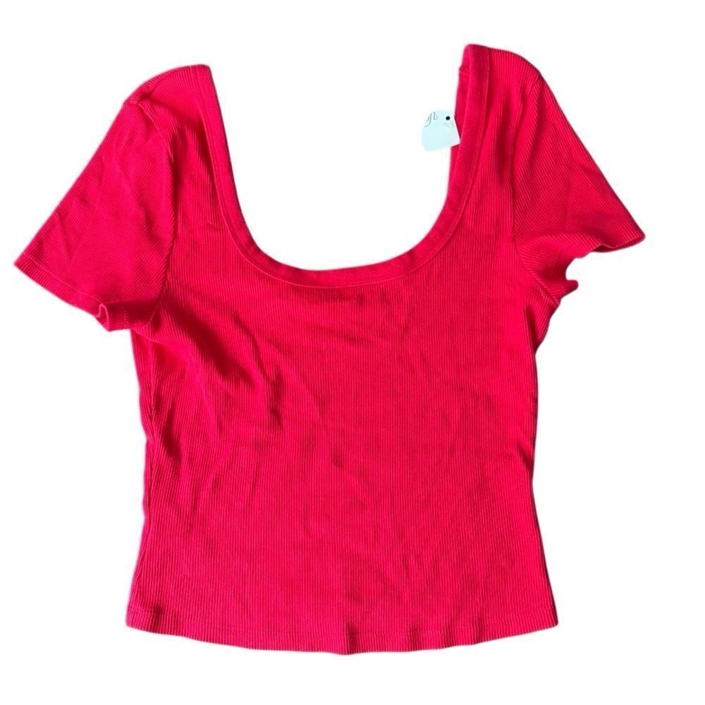 Universal Thread Shrunken Short Sleeve Scoop Neck… - image 3